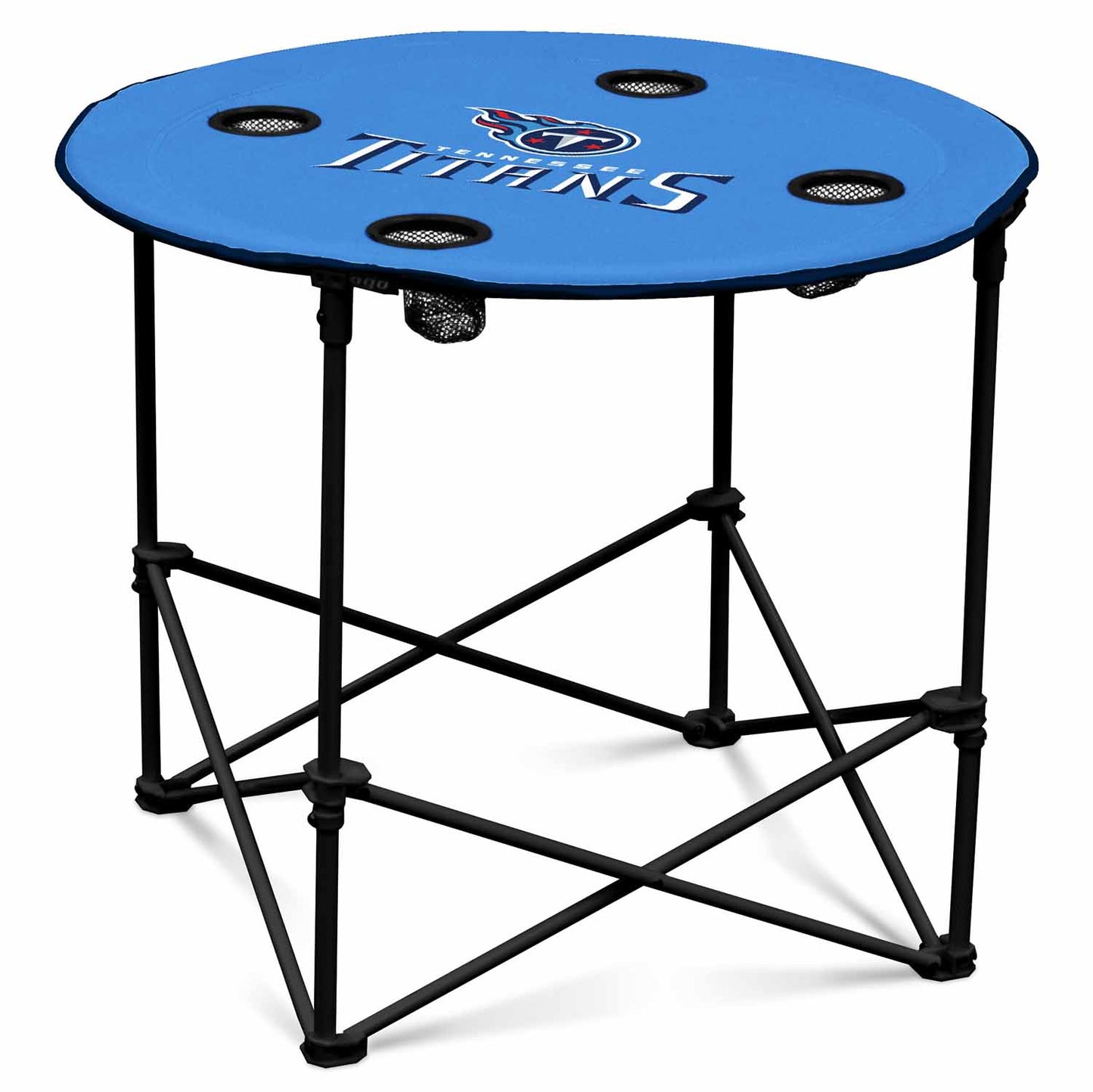 Tennessee Titans NFL Portable Round Tailgate Table With Carrying Bag - Light Blue