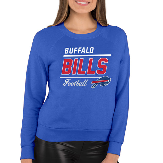 Buffalo Bills  Women's Gameday Crewneck Sweatshirt Long Sleeve - Royal Heather