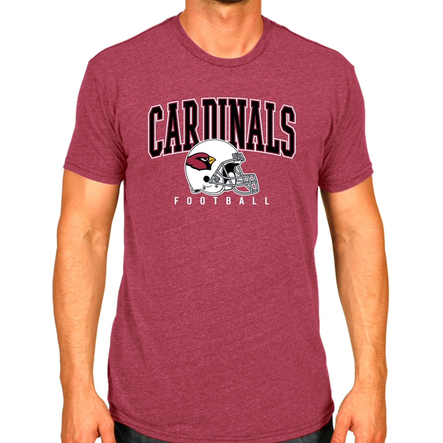 Arizona Cardinals NFL Adult All Star Heather Tag-Less T-Shirt - Red Heather