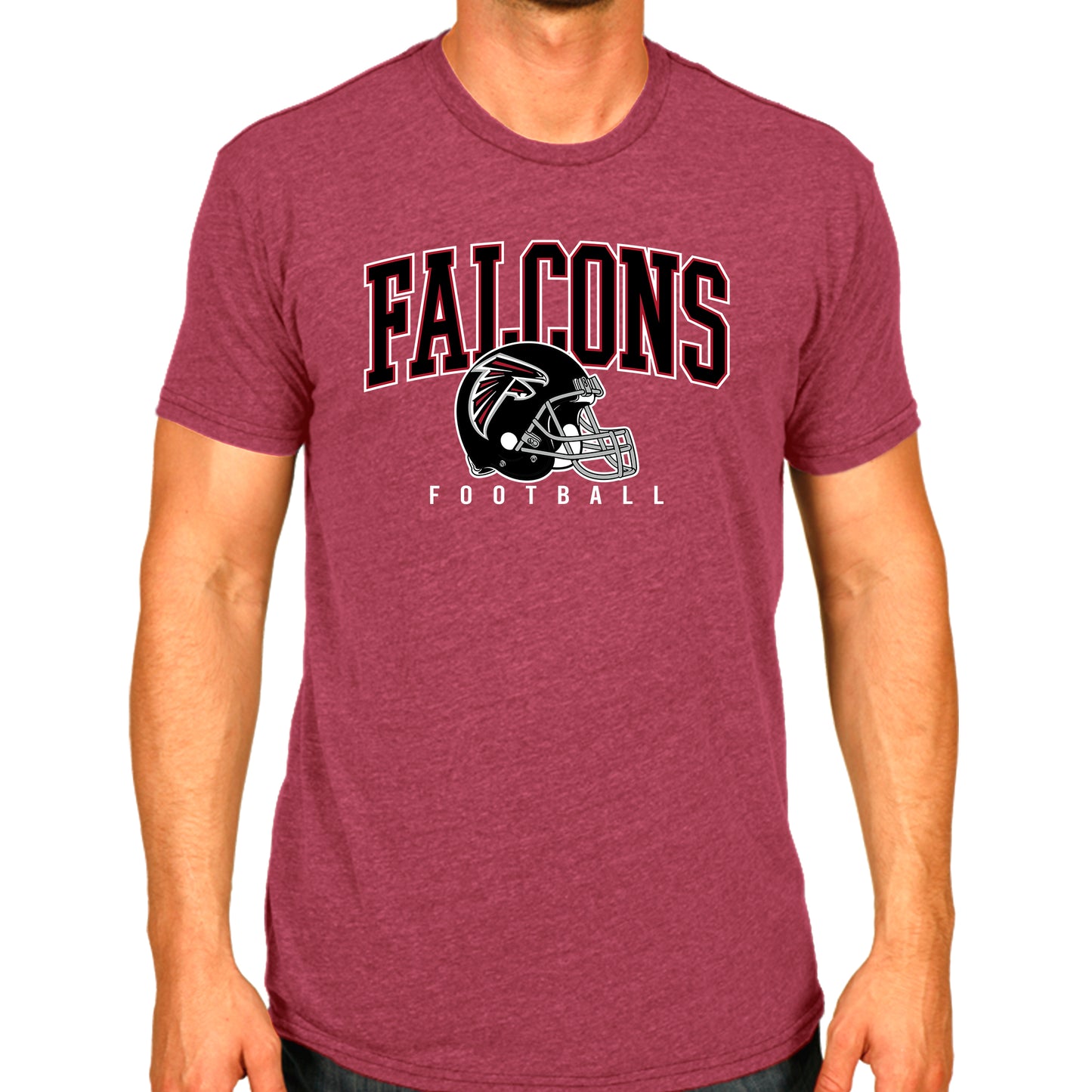 Atlanta Falcons NFL Adult All Star Heather Tag-Less T-Shirt - Red Heather