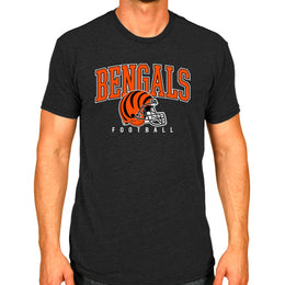 Cincinnati Bengals NFL Adult All Star Heather Tag-Less T-Shirt - Black Heather
