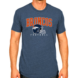 Denver Broncos NFL Adult All Star Heather Tag-Less T-Shirt - Navy Heather