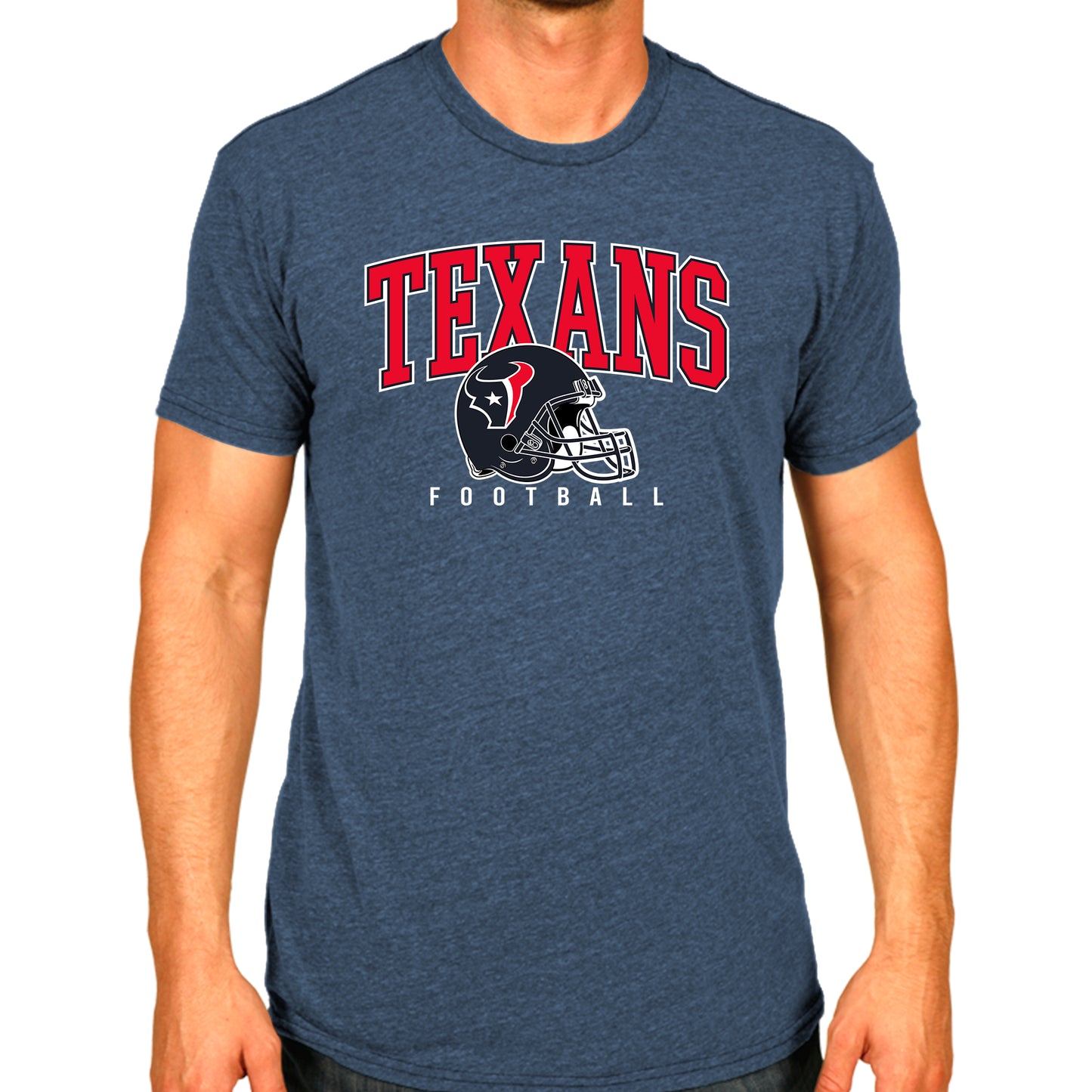 Houston Texans NFL Adult All Star Heather Tag-Less T-Shirt - Navy Heather