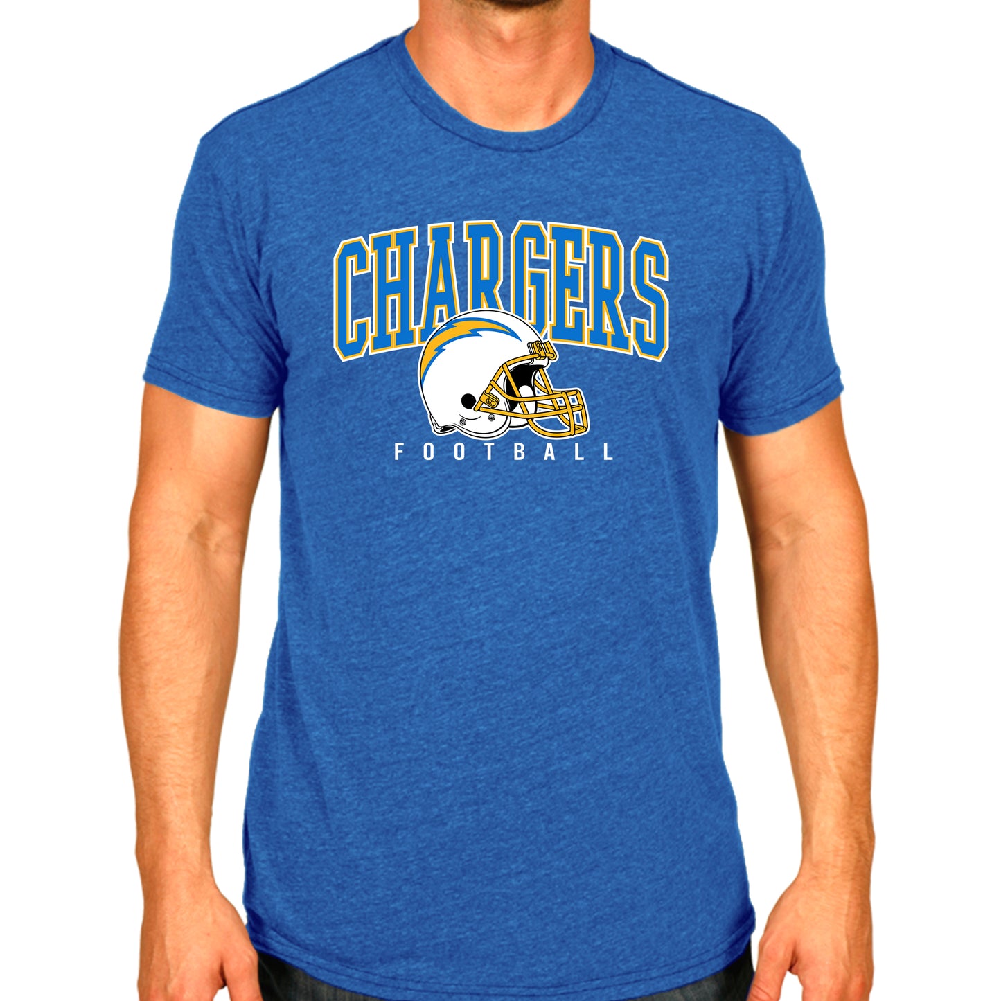 Los Angeles Chargers NFL Adult All Star Heather Tag-Less T-Shirt - Blue Heather