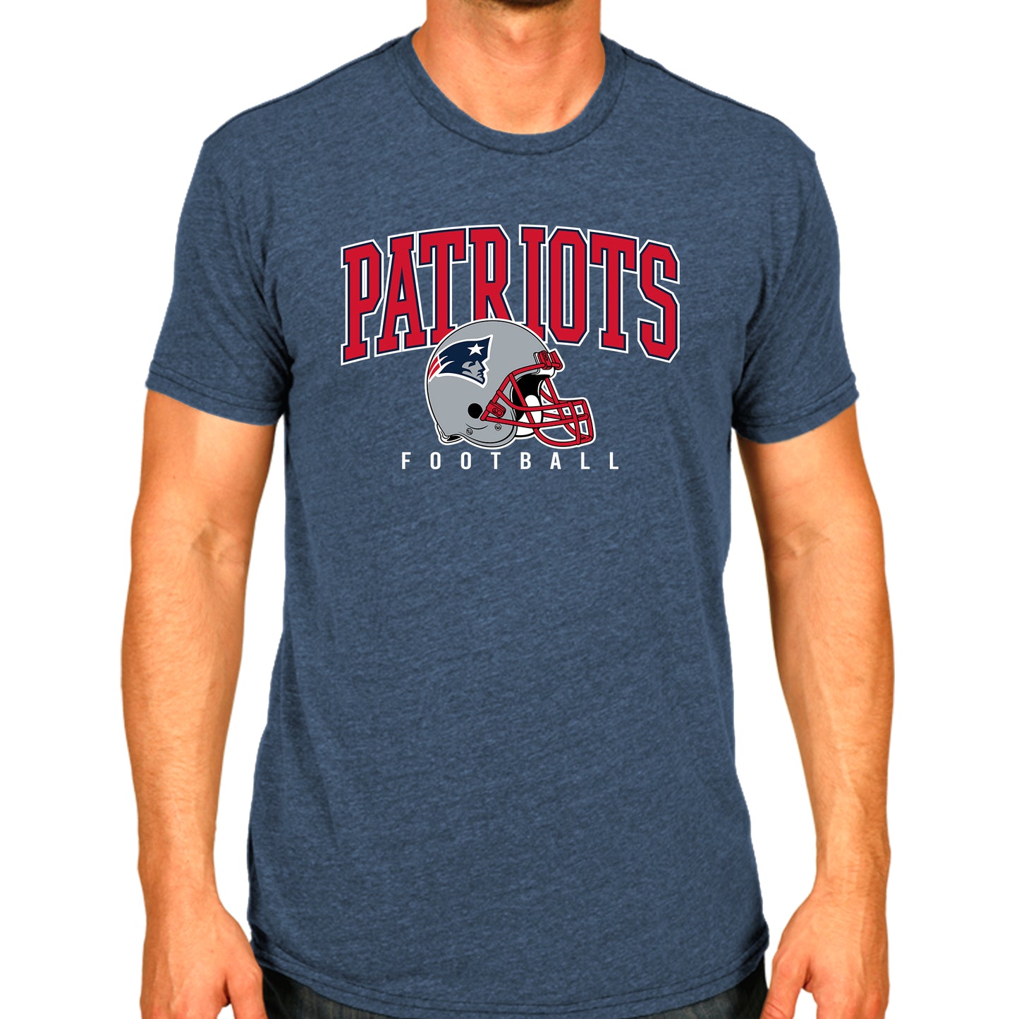 New England Patriots NFL Adult All Star Heather Tag-Less T-Shirt - Navy Heather