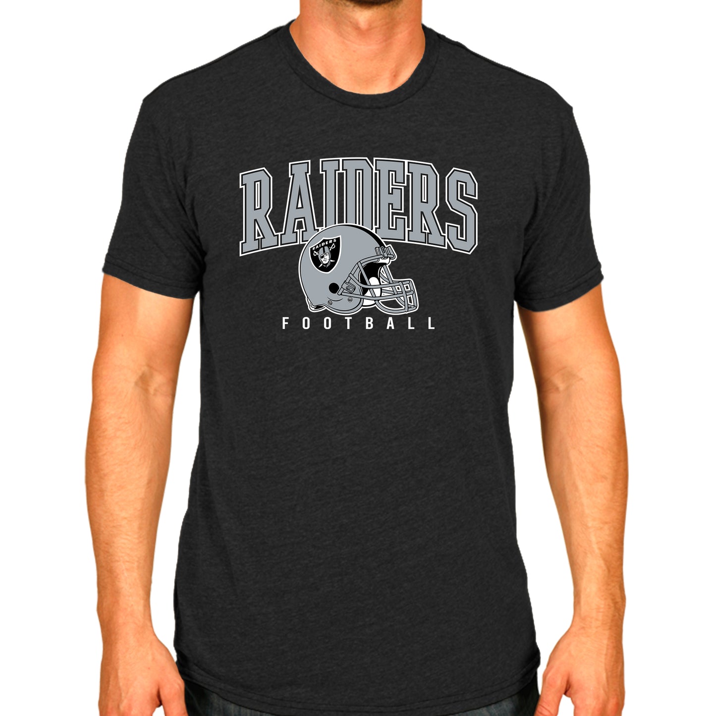 Las Vegas Raiders NFL Adult All Star Heather Tag-Less T-Shirt - Black Heather