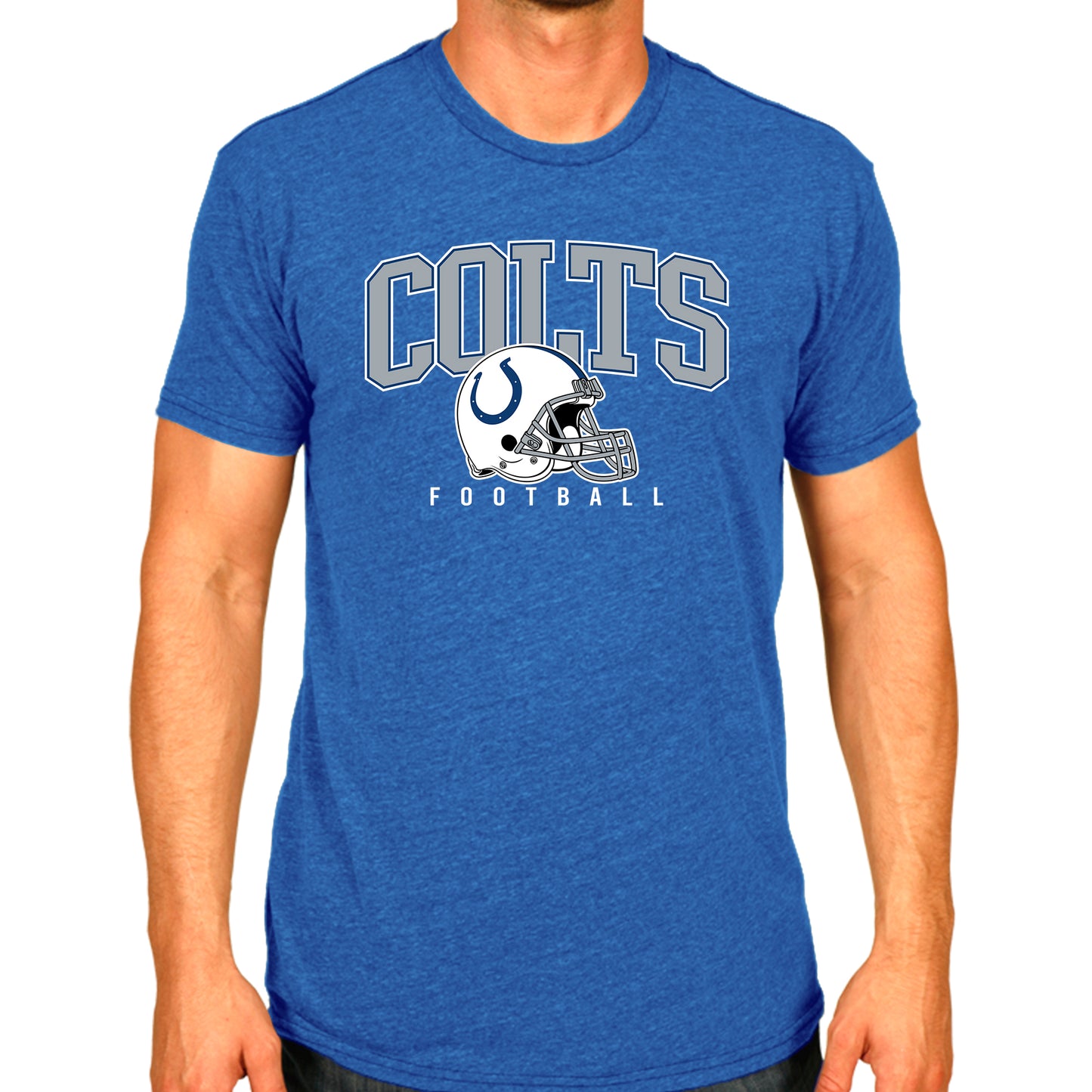 Indianapolis Colts NFL Adult All Star Heather Tag-Less T-Shirt - Blue Heather