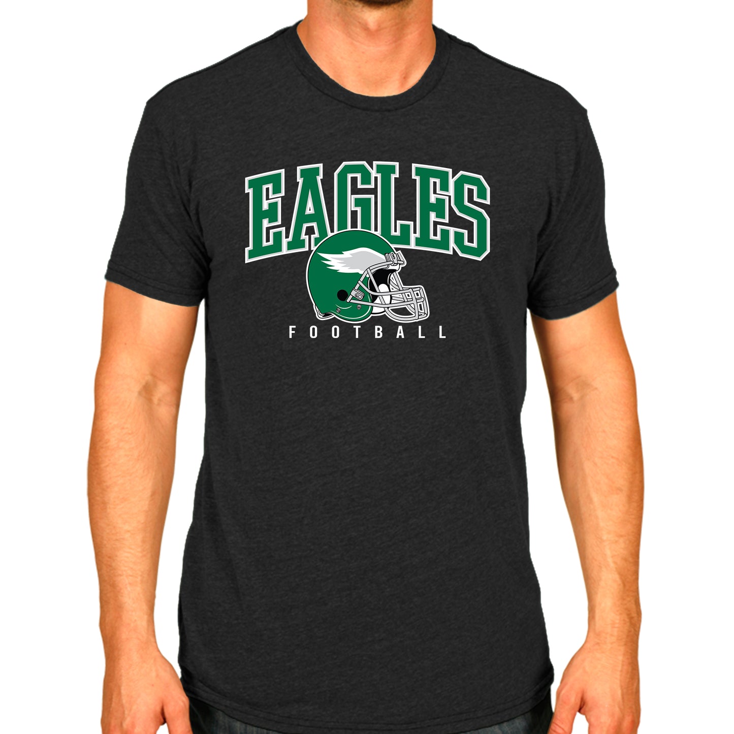 Philadelphia Eagles NFL Adult All Star Heather Tag-Less T-Shirt - Black Heather