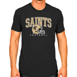 New Orleans Saints NFL Adult All Star Heather Tag-Less T-Shirt - Black Heather