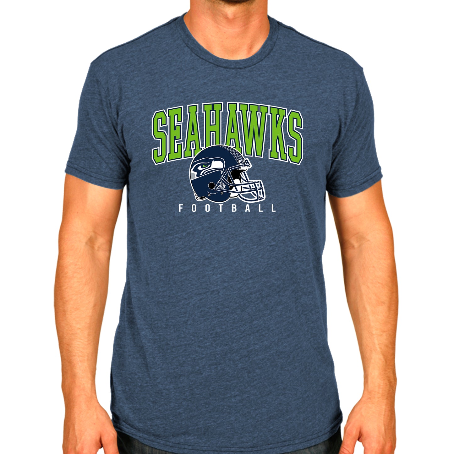 Seattle Seahawks NFL Adult All Star Heather Tag-Less T-Shirt - Navy Heather