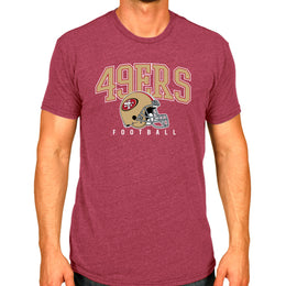 San Francisco 49ers NFL Adult All Star Heather Tag-Less T-Shirt - Red Heather