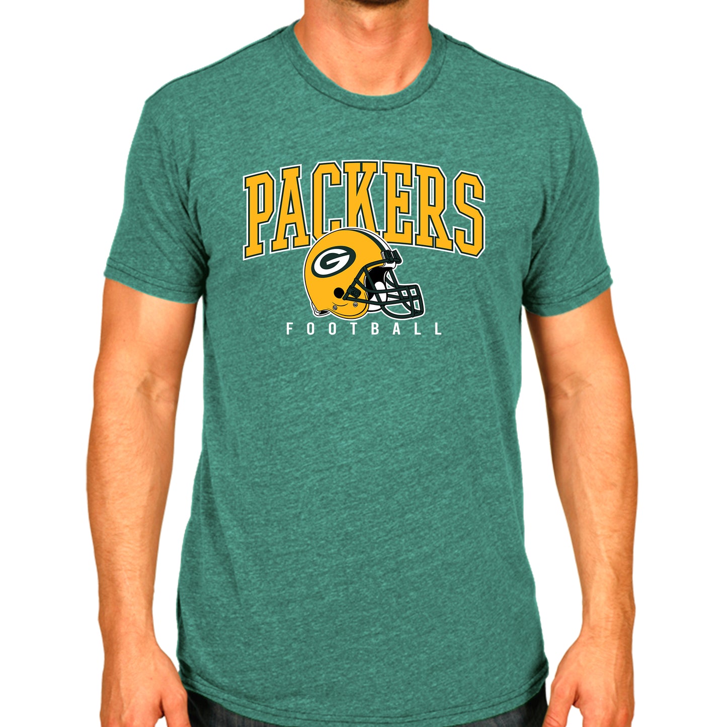 Green Bay Packers NFL Adult All Star Heather Tag-Less T-Shirt - Green Heather