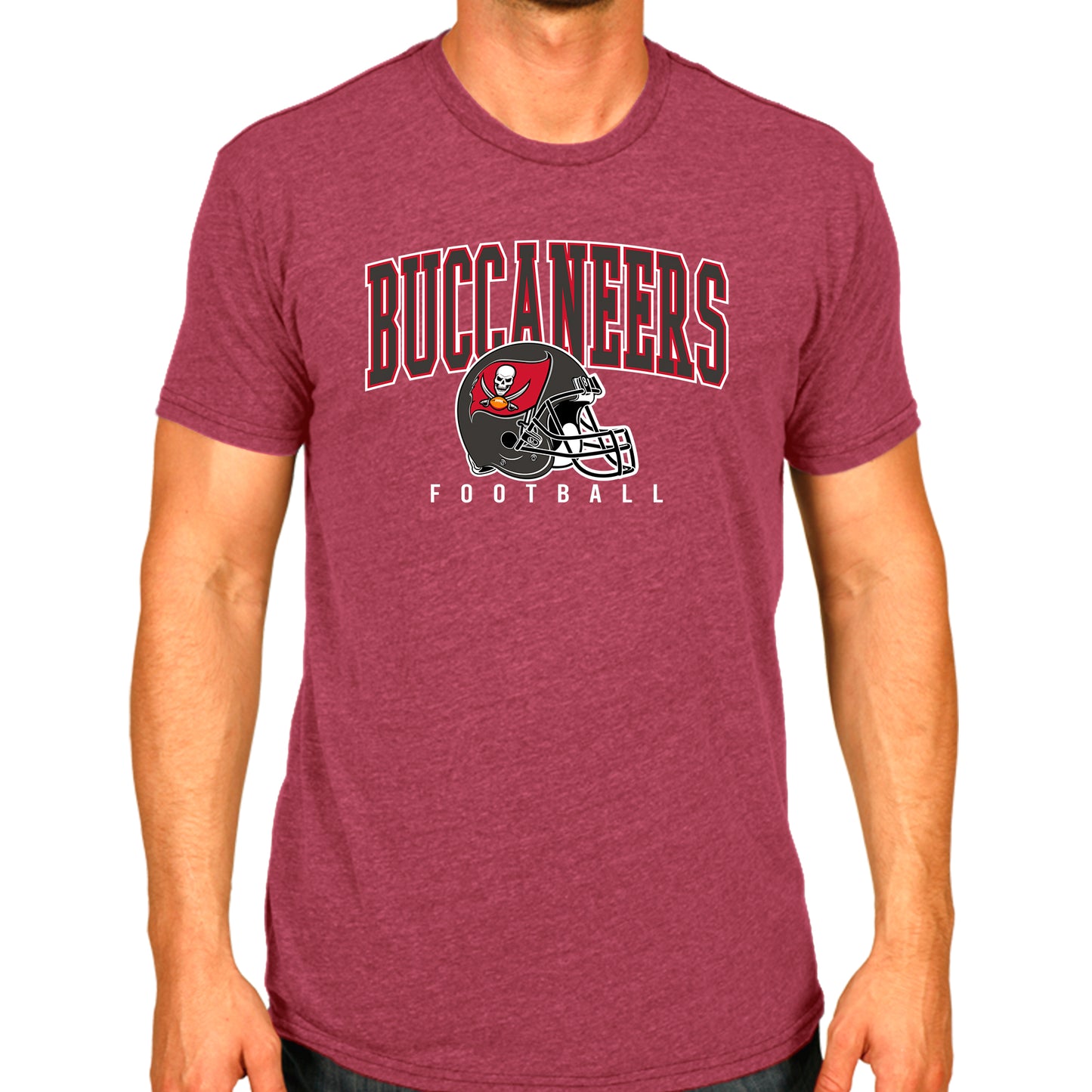 Tampa Bay Buccaneers NFL Adult All Star Heather Tag-Less T-Shirt - Red Heather
