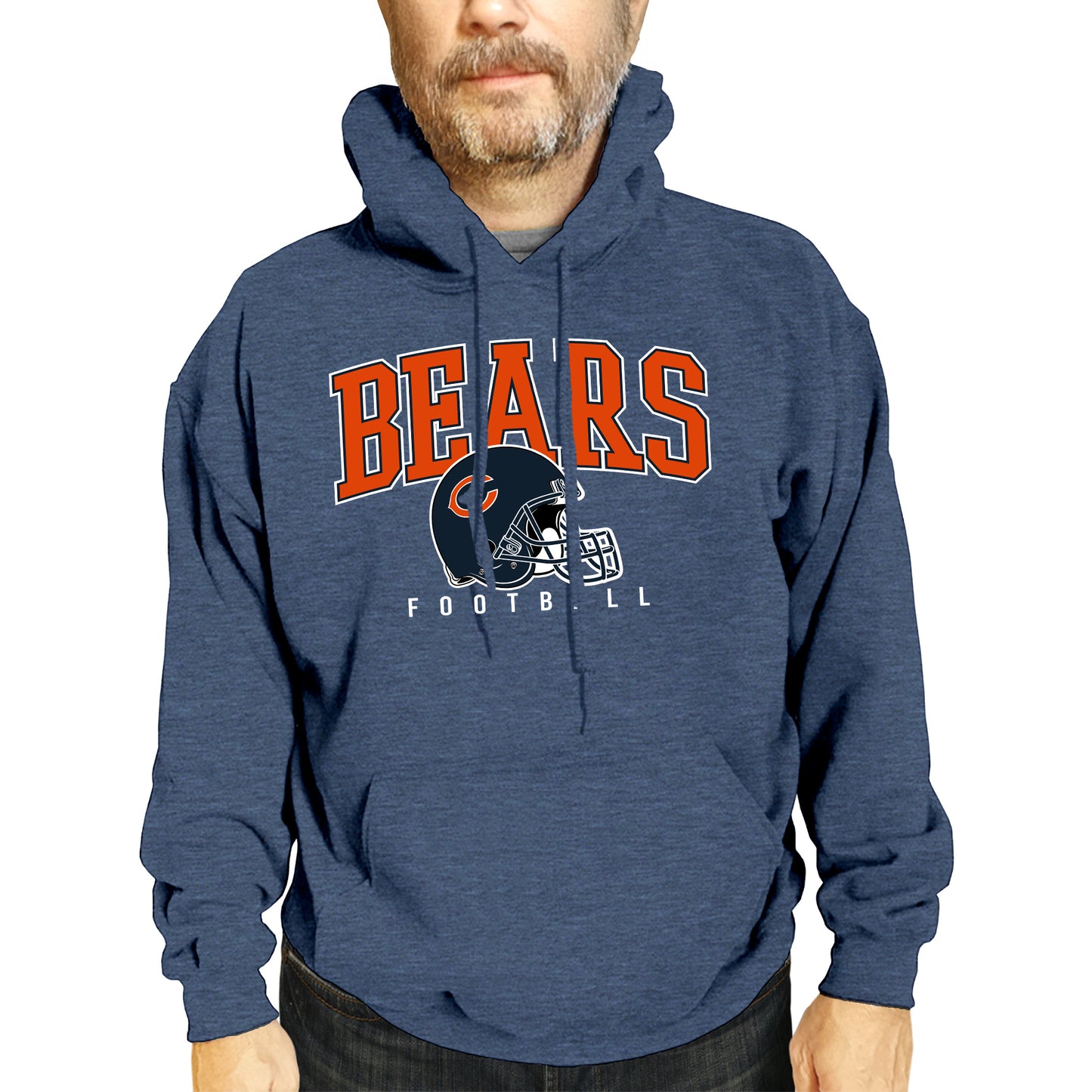 Chicago Bears NFL Adult Unisex All Star Soft Fleece Hooded Sweatshirt - Navy Heather