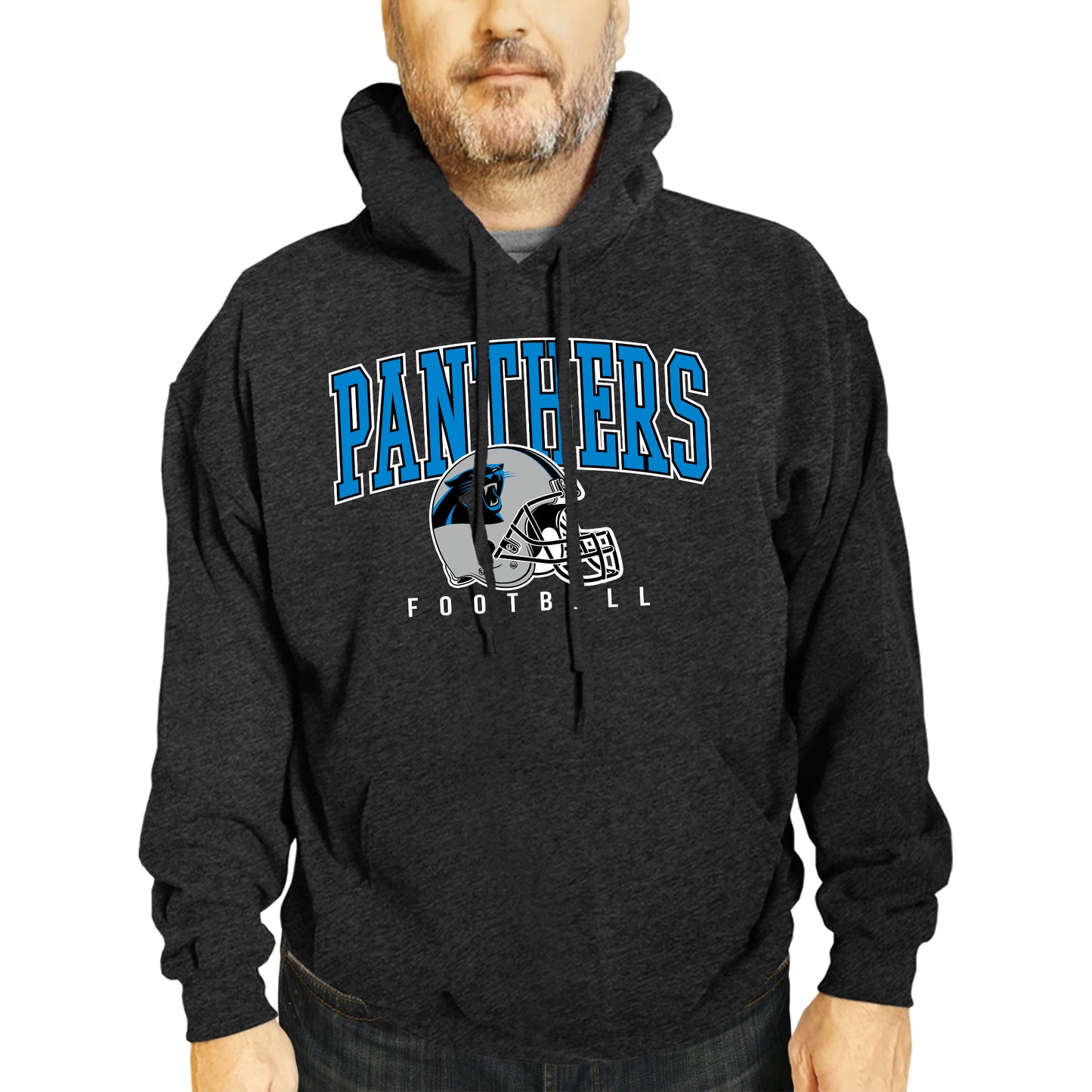 Carolina Panthers NFL Adult Unisex All Star Soft Fleece Hooded Sweatshirt - Black Heather