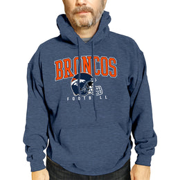 Denver Broncos NFL Adult Unisex All Star Soft Fleece Hooded Sweatshirt - Navy Heather