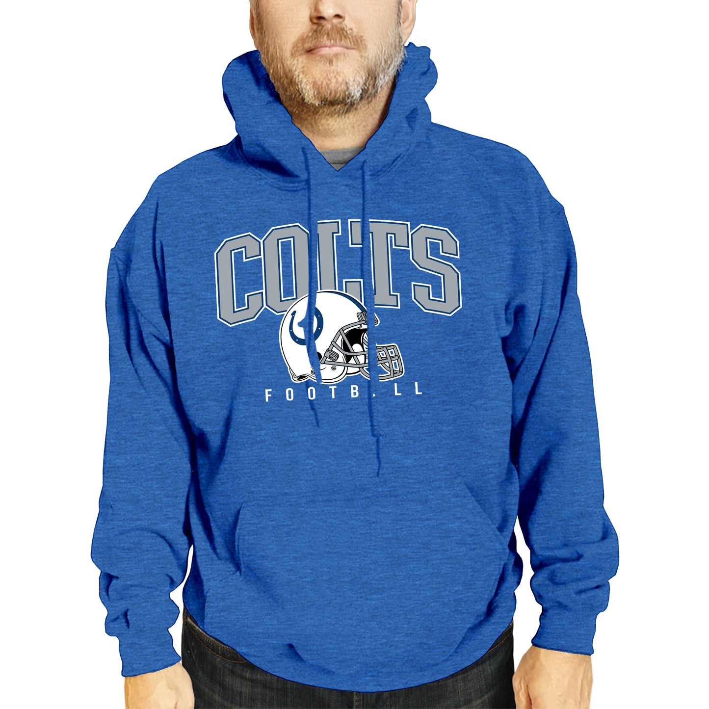 Indianapolis Colts NFL Adult Unisex All Star Soft Fleece Hooded Sweatshirt - Blue Heather