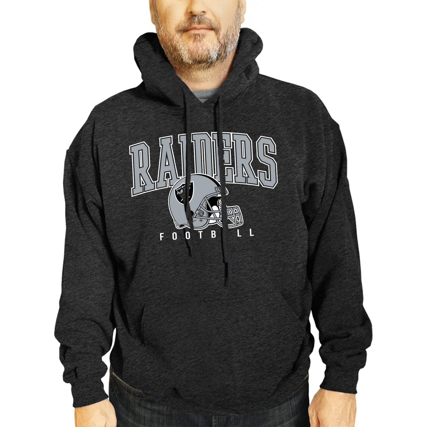 Las Vegas Raiders NFL Adult Unisex All Star Soft Fleece Hooded Sweatshirt - Black Heather