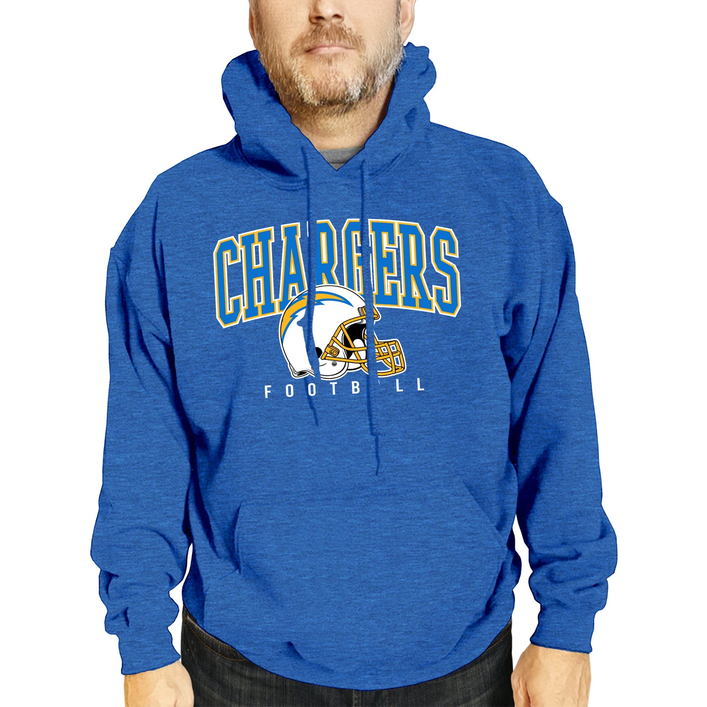 Los Angeles Chargers NFL Adult Unisex All Star Soft Fleece Hooded Sweatshirt - Blue Heather