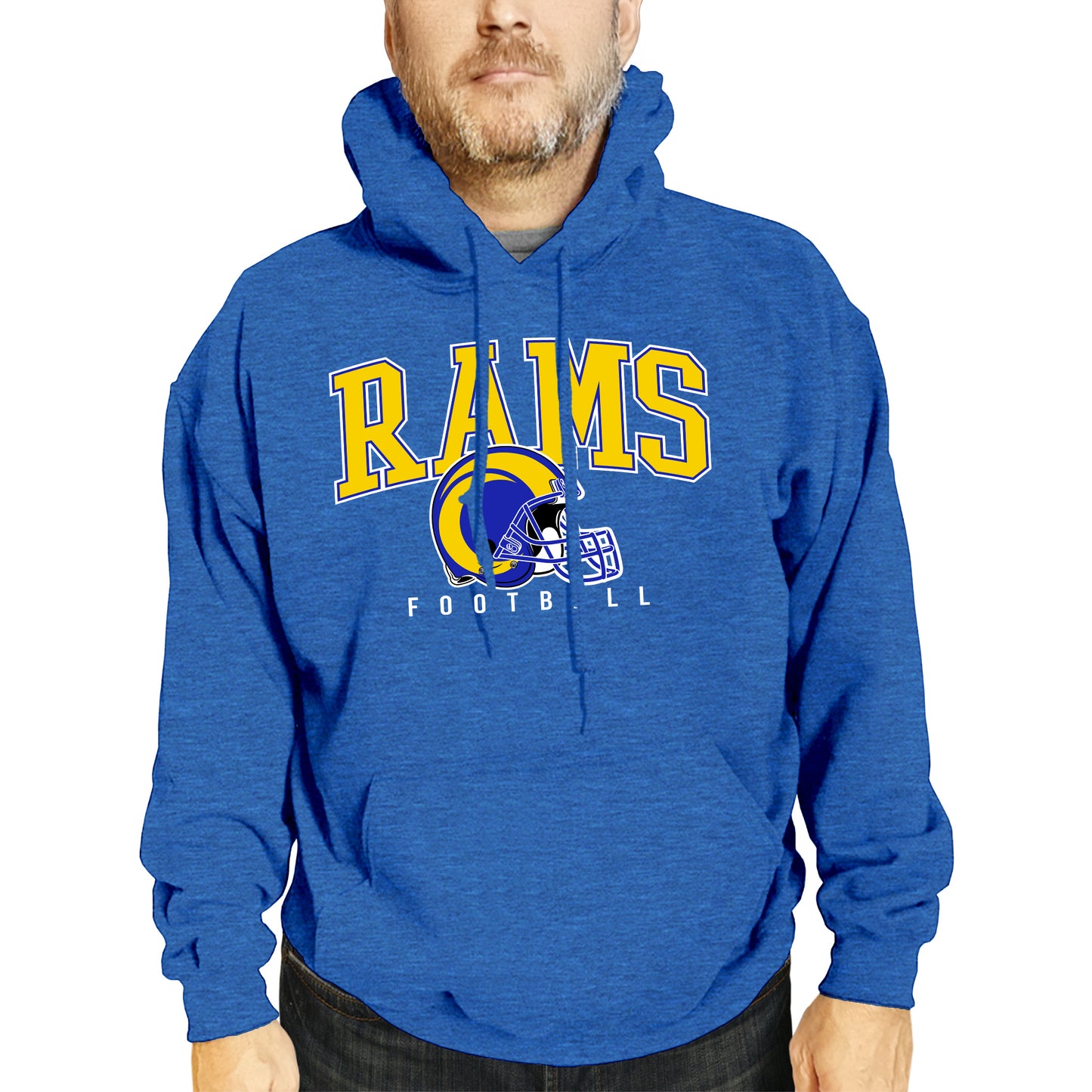 Los Angeles Rams NFL Adult Unisex All Star Soft Fleece Hooded Sweatshirt - Blue Heather