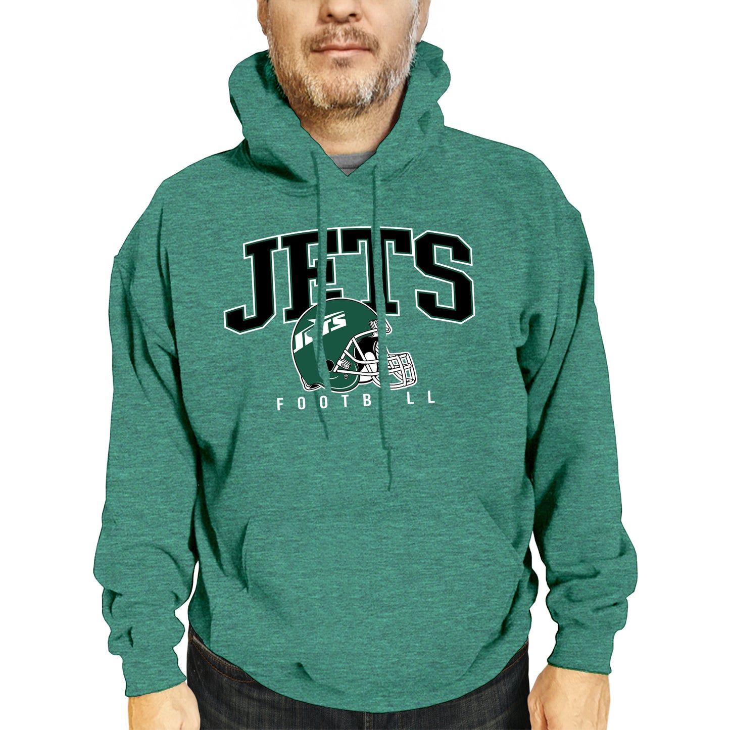 New York Jets NFL Adult Unisex All Star Soft Fleece Hooded Sweatshirt - Green Heather