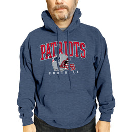 New England Patriots NFL Adult Unisex All Star Soft Fleece Hooded Sweatshirt - Navy Heather