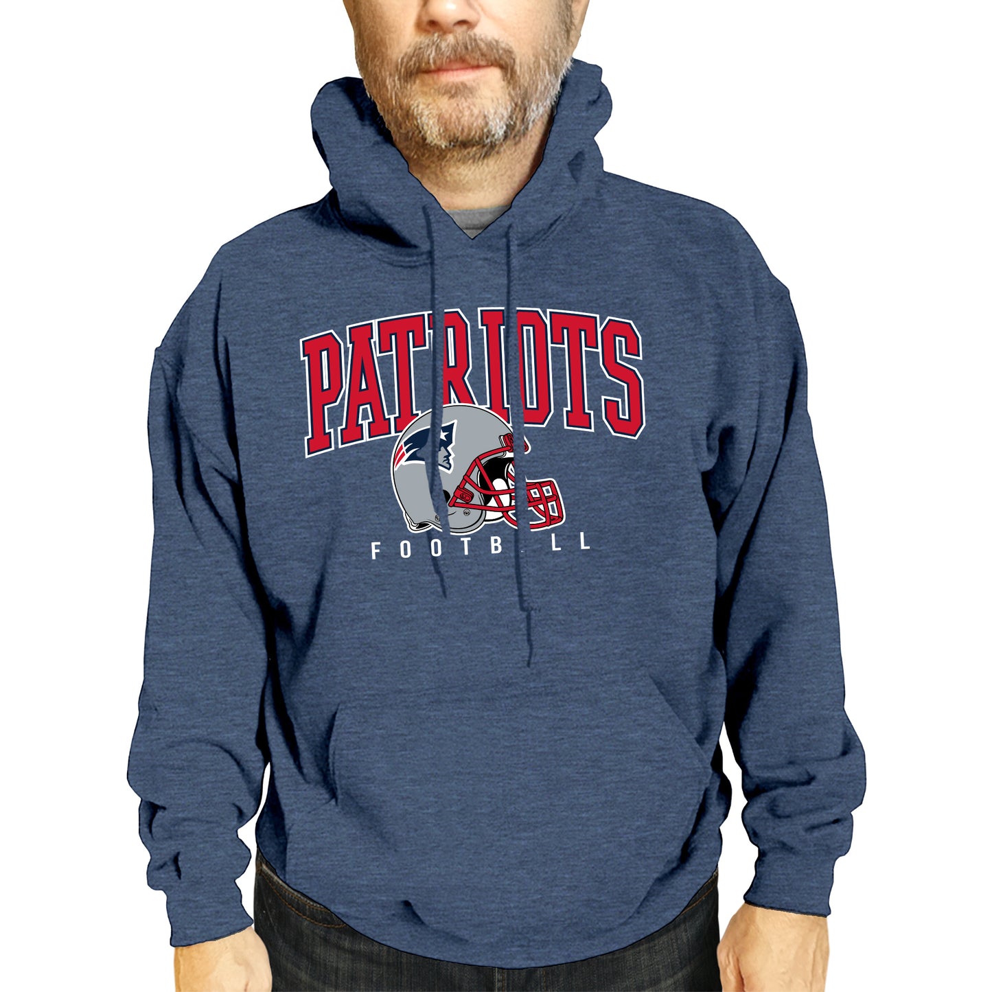 New England Patriots NFL Adult Unisex All Star Soft Fleece Hooded Sweatshirt - Navy Heather
