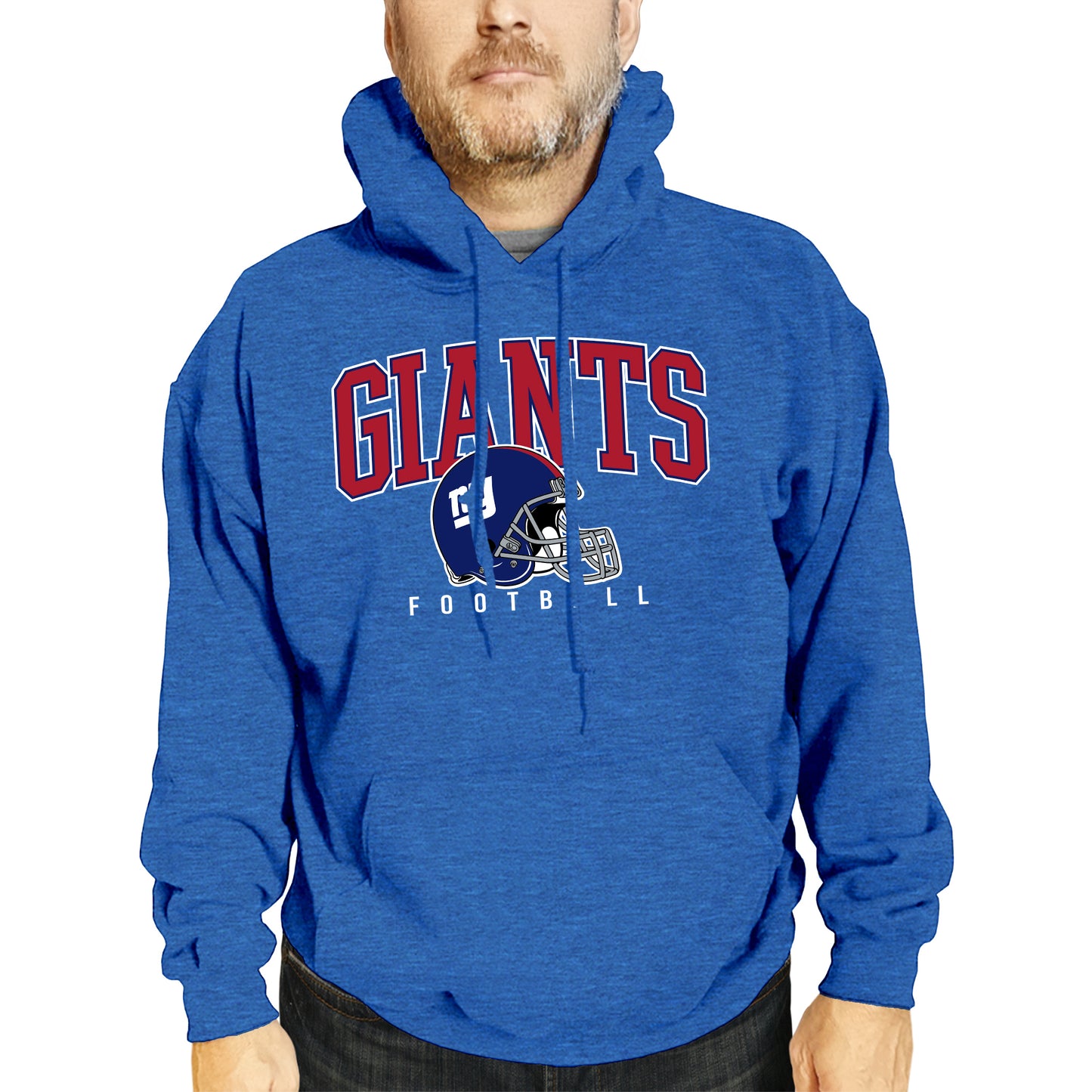 New York Giants NFL Adult Unisex All Star Soft Fleece Hooded Sweatshirt - Blue Heather