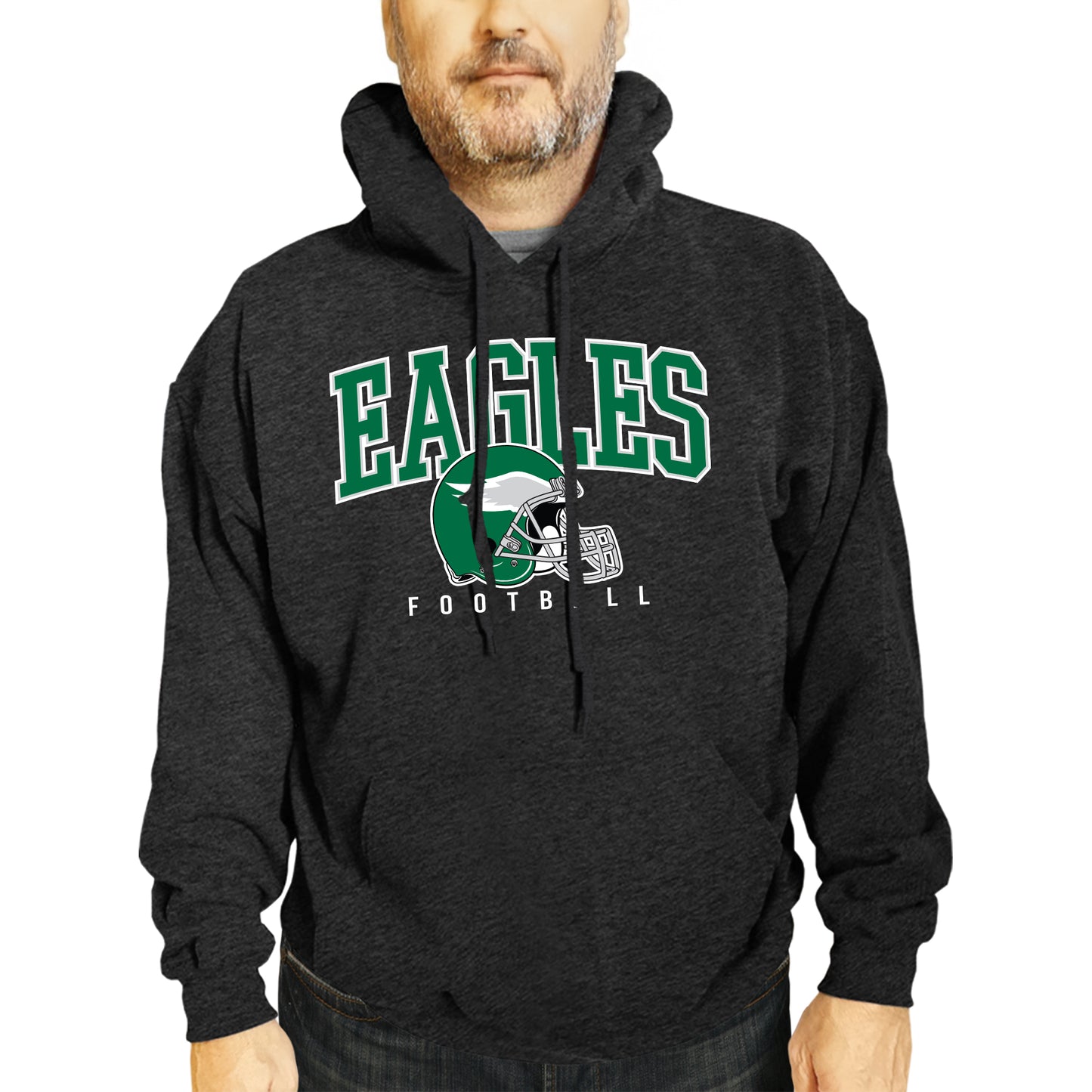 Philadelphia Eagles NFL Adult Unisex All Star Soft Fleece Hooded Sweatshirt - Black Heather