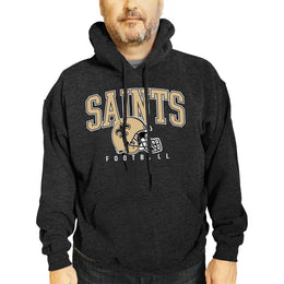 New Orleans Saints NFL Adult Unisex All Star Soft Fleece Hooded Sweatshirt - Black Heather