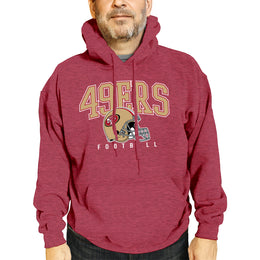 San Francisco 49ers NFL Adult Unisex All Star Soft Fleece Hooded Sweatshirt - Red Heather