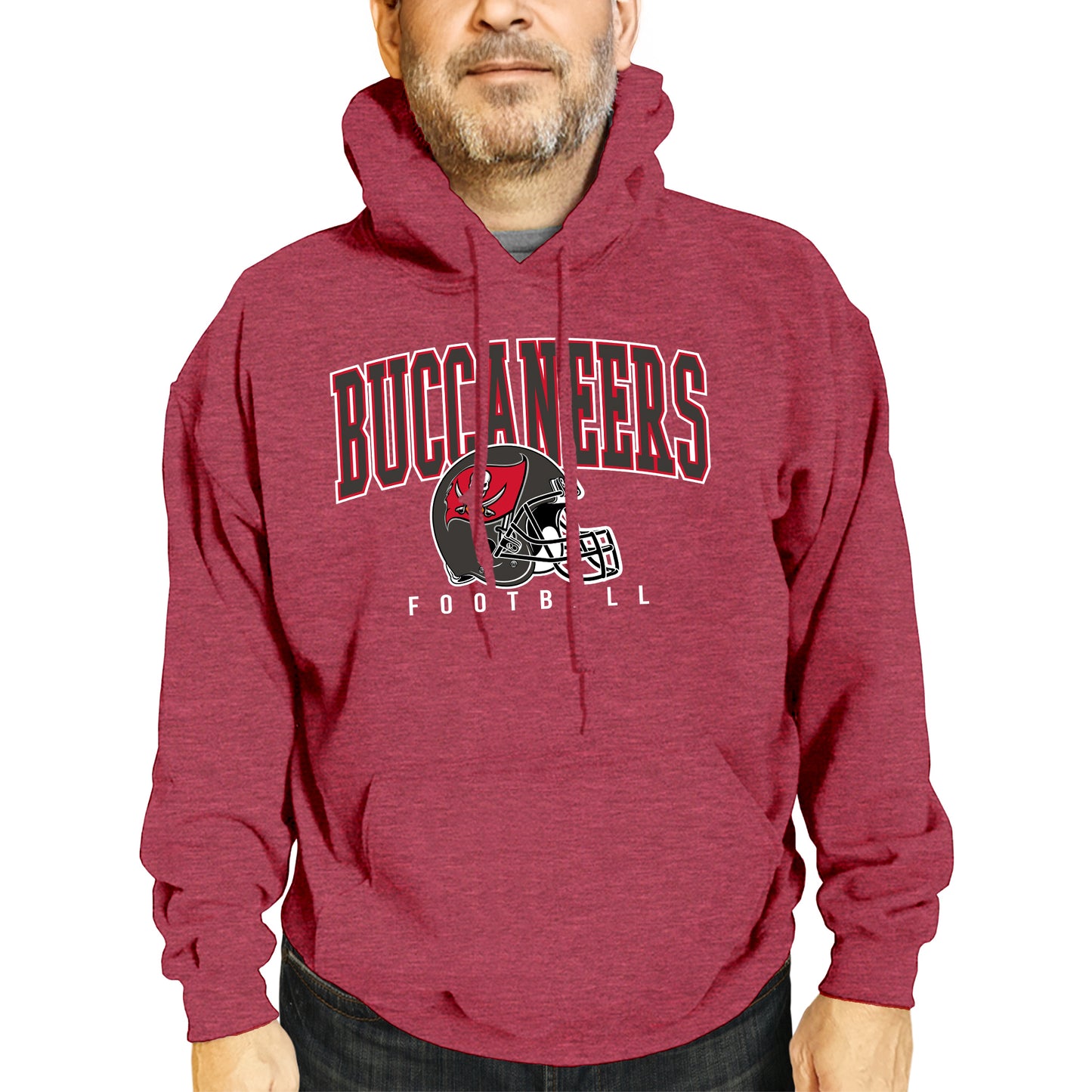 Tampa Bay Buccaneers NFL Adult Unisex All Star Soft Fleece Hooded Sweatshirt - Red Heather