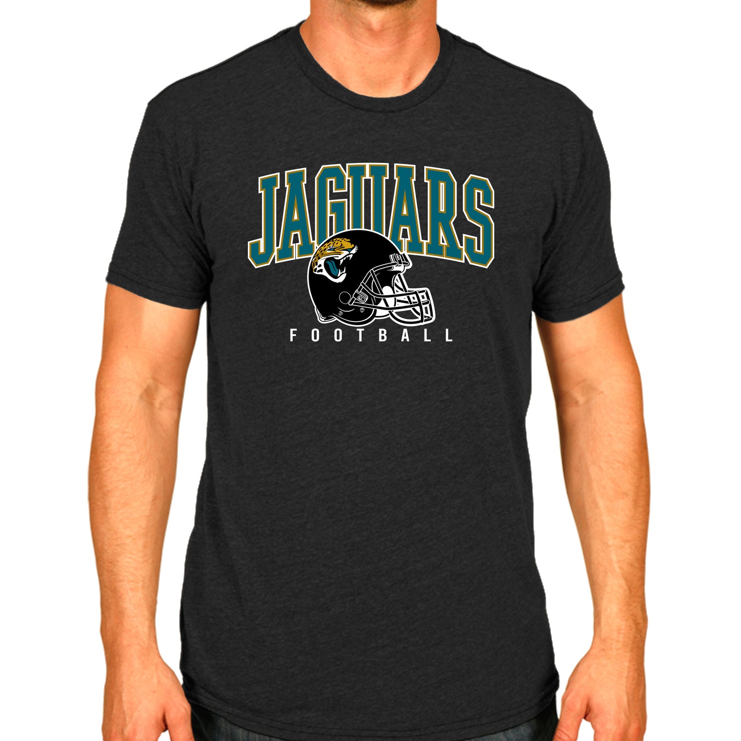 Jacksonville Jaguars NFL Adult All Star Heather Tag-Less T-Shirt - Black Heather