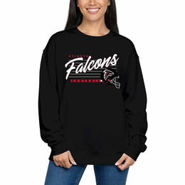 Atlanta Falcons Womens NFL Scrimmage Line Crewneck Pullover - Black