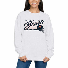 Chicago Bears Womens NFL Scrimmage Line Crewneck Pullover - Gray Heather