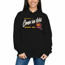 Washington Commanders Ladies NFL Scrimmage Line Fleece Pullover Hooded Sweatshirt - Black