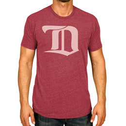 Detroit Red Wings NHL Adult Retro Logo Tag-Less T-Shirt - Red Heather