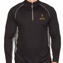 Arizona State Sun Devils Mens NCAA Campus Classic Long Sleeve 1/4 Zip Windshirt - Black