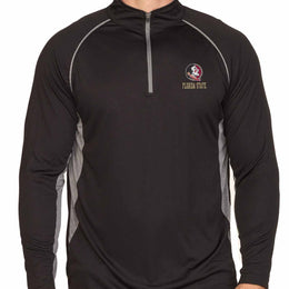 Florida State Seminoles Mens NCAA Campus Classic Long Sleeve 1/4 Zip Windshirt - Black