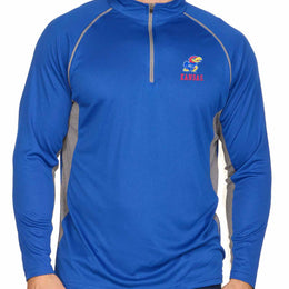 Kansas Jayhawks Mens NCAA Campus Classic Long Sleeve 1/4 Zip Windshirt - Royal