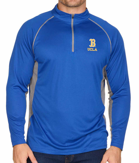 UCLA Bruins Mens NCAA Campus Classic Long Sleeve 1/4 Zip Windshirt - Royal