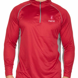 Stanford Cardinal Mens NCAA Campus Classic Long Sleeve 1/4 Zip Windshirt - Cardinal