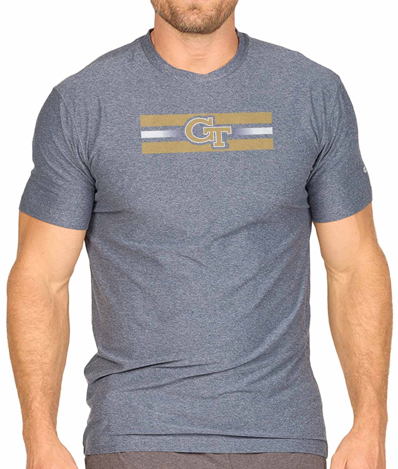 Georgia Tech Yellowjackets Unisex NCAA Scholarship Cloud Jersey Athletic Short Sleeve Performance Tee - Navy Heather