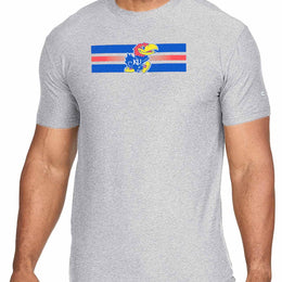 Kansas Jayhawks Unisex NCAA Scholarship Cloud Jersey Athletic Short Sleeve Performance Tee - Gray Heather