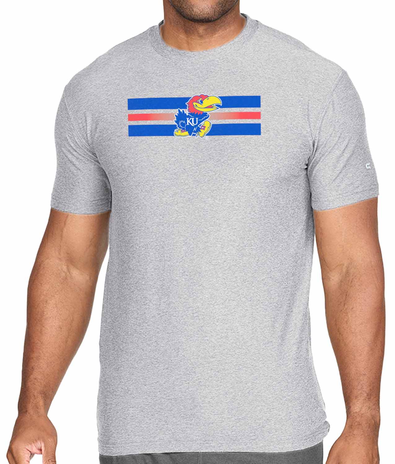 Kansas Jayhawks Unisex NCAA Scholarship Cloud Jersey Athletic Short Sleeve Performance Tee - Gray Heather