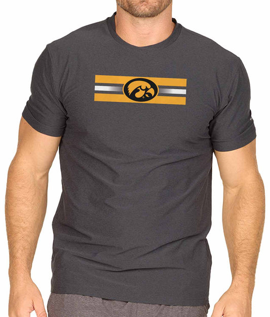 Iowa Hawkeyes Unisex NCAA Scholarship Cloud Jersey Athletic Short Sleeve Performance Tee - Black Heather