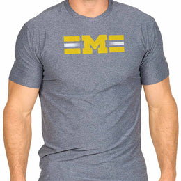 Michigan Wolverines Unisex NCAA Scholarship Cloud Jersey Athletic Short Sleeve Performance Tee - Navy Heather