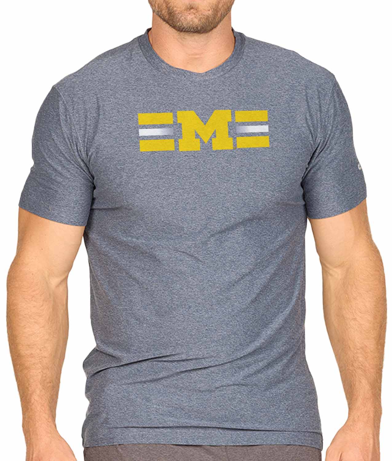 Michigan Wolverines Unisex NCAA Scholarship Cloud Jersey Athletic Short Sleeve Performance Tee - Navy Heather