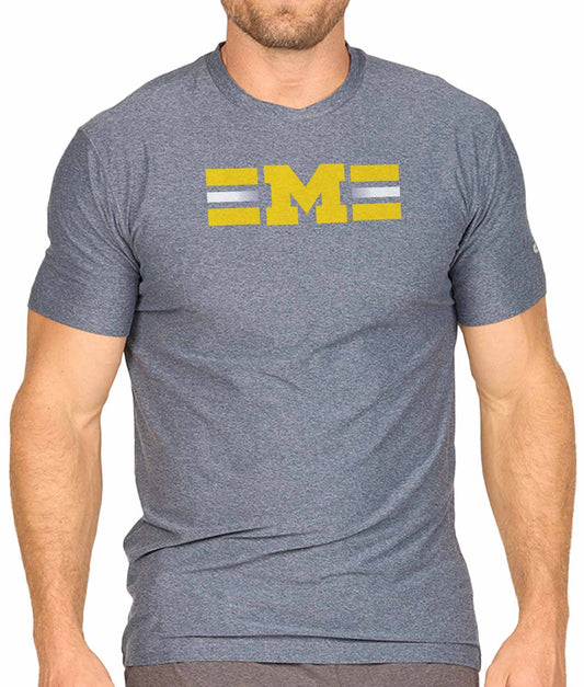 Michigan Wolverines Unisex NCAA Scholarship Cloud Jersey Athletic Short Sleeve Performance Tee - Navy Heather