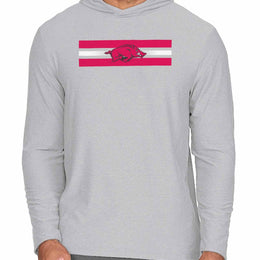 Arkansas Razorbacks NCAA Unisex Scholarship Cloud Jersey Performance Hooded Long Sleeve Tee - Gray Heather